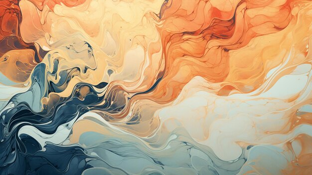 The image depicts an abstract splash in vintage colors created in a fluid art style