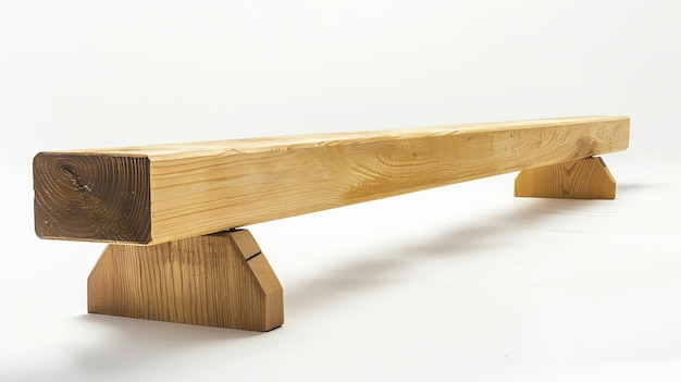 Image Description This image shows a wooden balance beam on a white background The beam is made of lightcolored wood