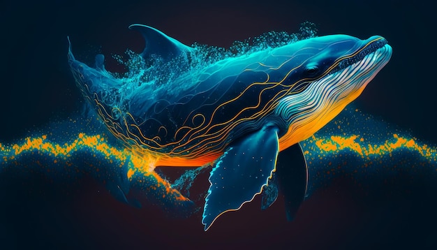 An image of dolphin swimming in the ocean Generative AI