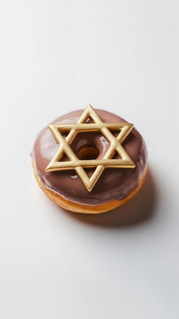 image of donut isolated on white jewish holiday Hanukkah symbol