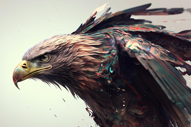 Image of an eagle flaps its wings Birds Wildlife Animals Illustration generative AI