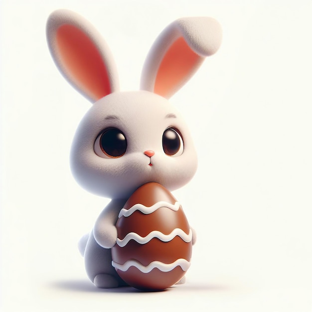 Image of an easter bunny with a chocolate egg