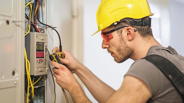 Image of electrician at work