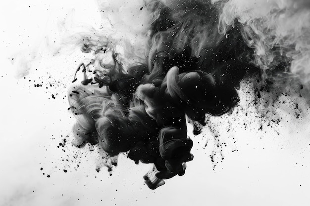 Photo image of an explosion of black ink