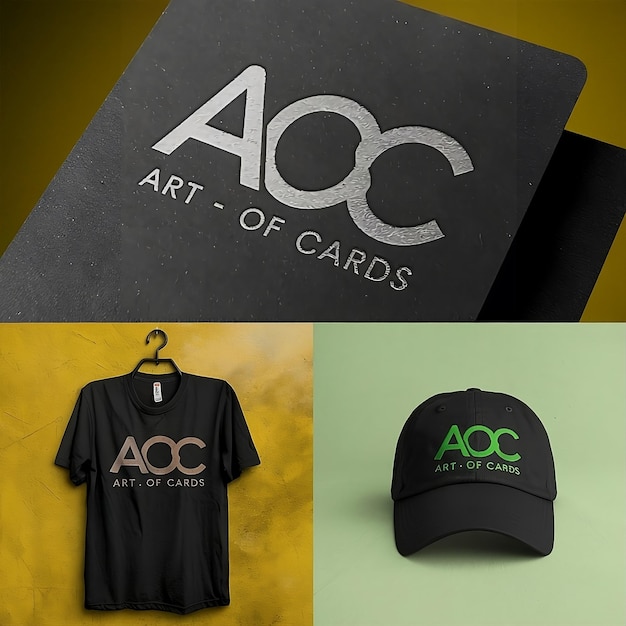 Image featuring a logo for AOC Art of Cards in a sleek design The logo is embossed on a textured