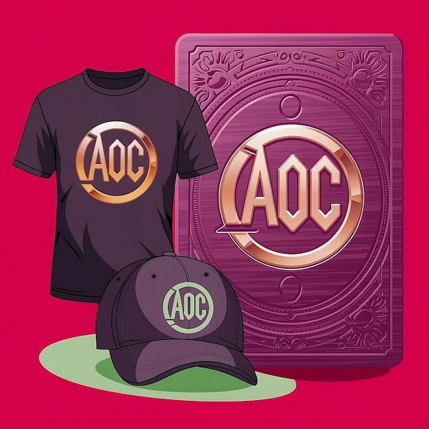 Photo image featuring a logo for aoc art of cards in a sleek design the logo is embossed on a textured