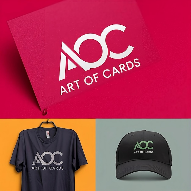 Image featuring a logo for AOC Art of Cards in a sleek design The logo is embossed on a textured