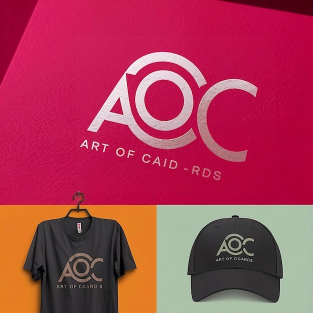 Image featuring a logo for AOC Art of Cards in a sleek design The logo is embossed on a textured