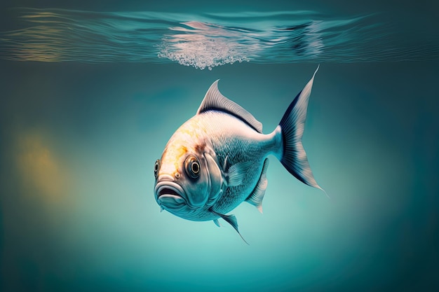 Image of a fish swimming in water