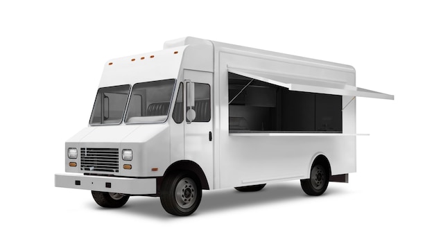 an image of a food truck isolated on a white background