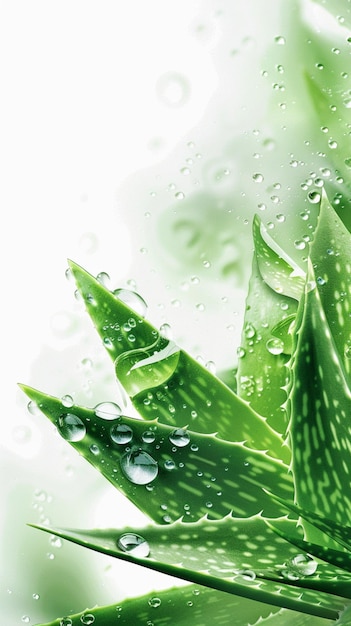 Image of fresh green Aloe Vera leaves