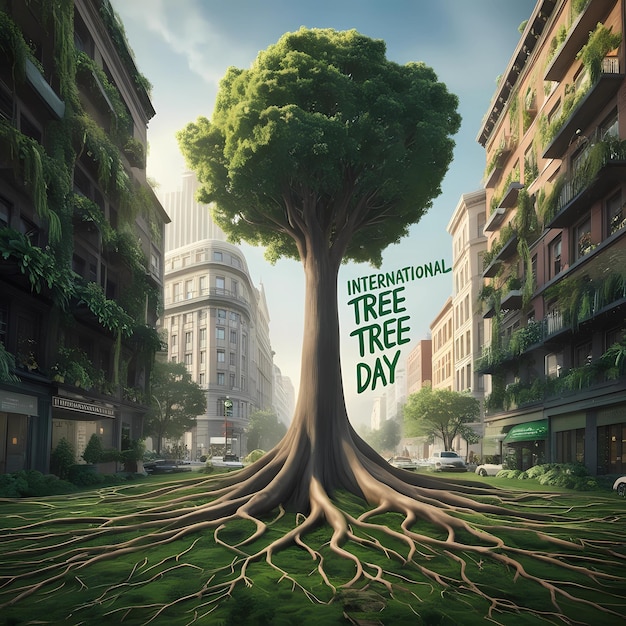 Photo image from ai generative illustration for international tree day