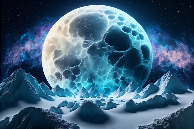 An image of a full moon in the sky generative ai