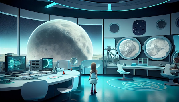 Image of a Futuristic Moon Space Lab