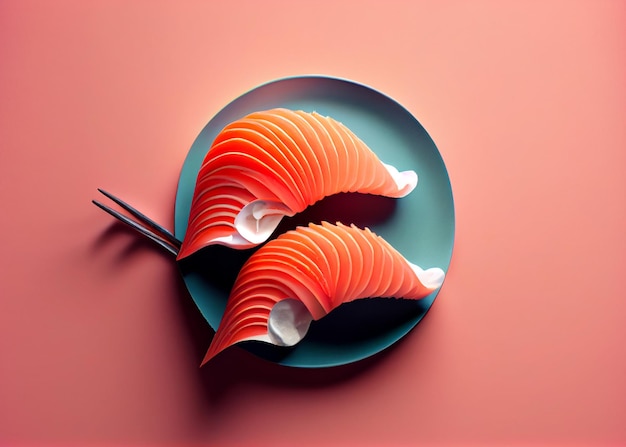 Image of a geometric sushi pop soft style AI Generated