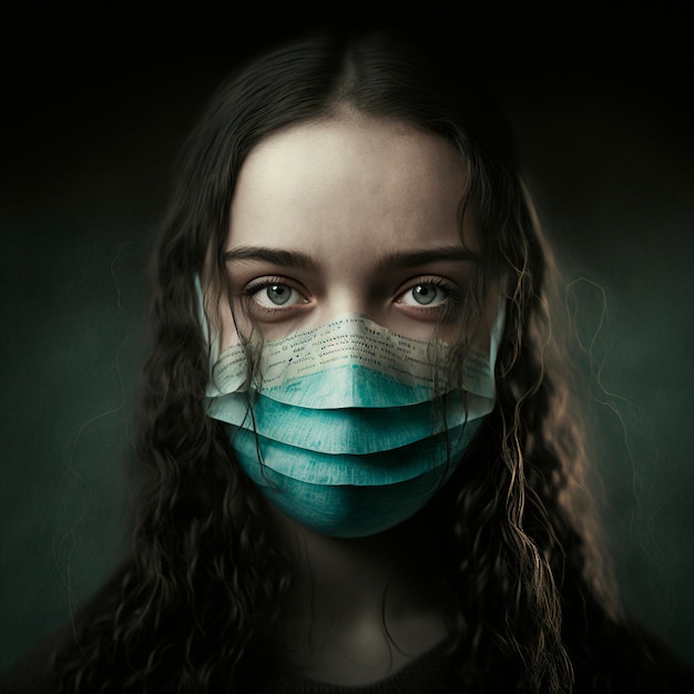 Image of a girl in an antiviral mask