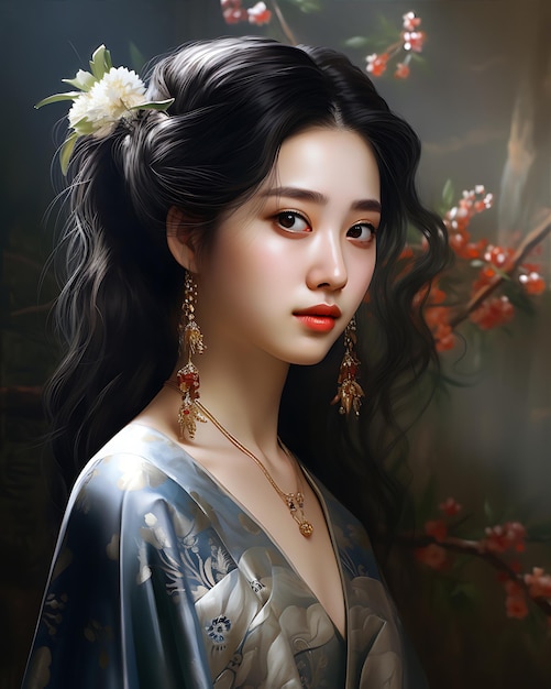 Image of a Girl in Traditional Chinese Dress