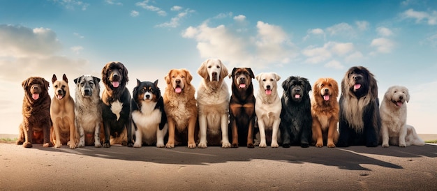 image of a group of cute dogs sitting