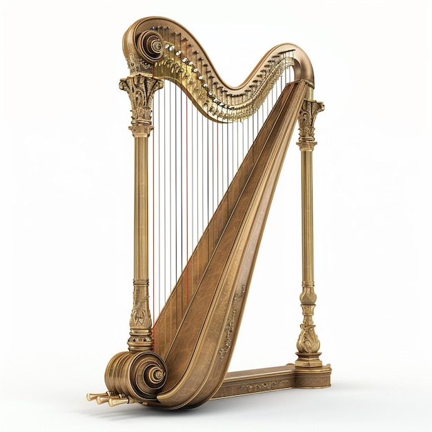 Image of harp isolated on background