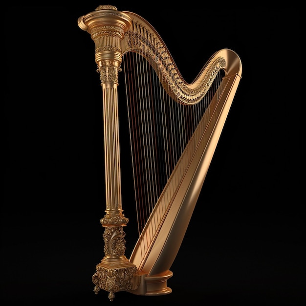 Image of harp isolated on background