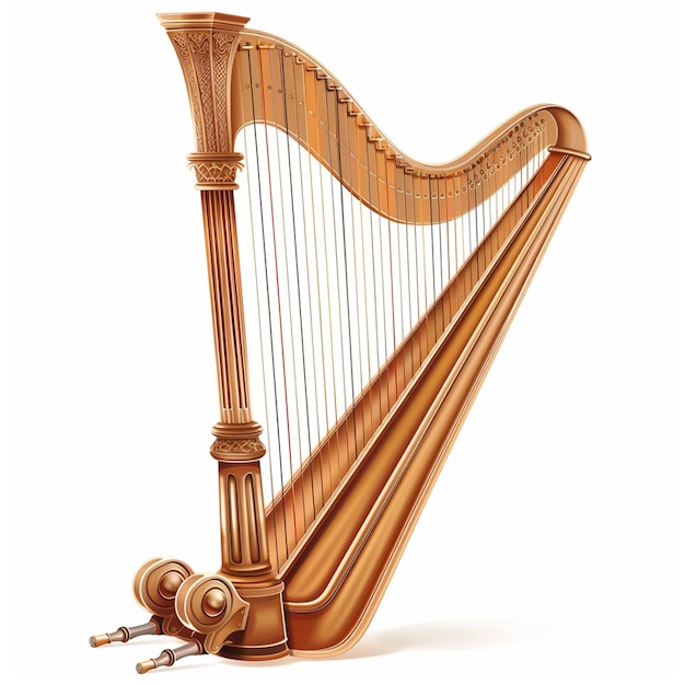 Image of harp isolated on background