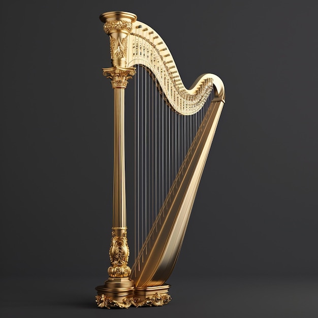 Image of harp isolated on background