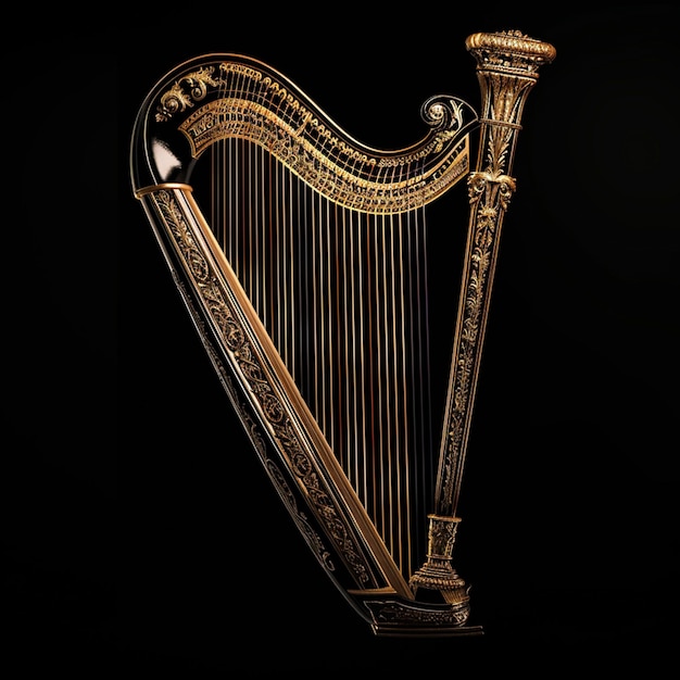 Image of harp isolated on background