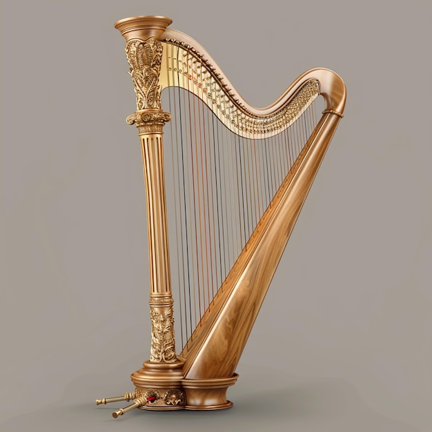 Image of harp isolated on background