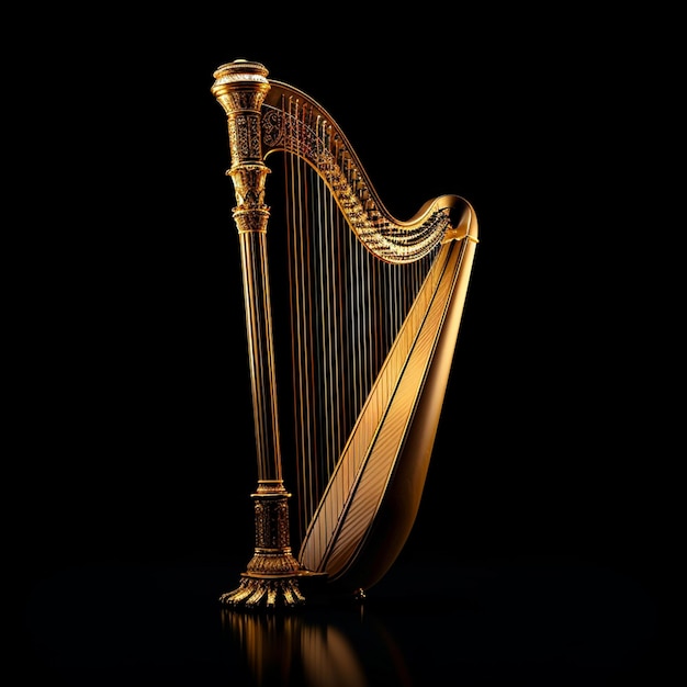 Image of harp isolated on background