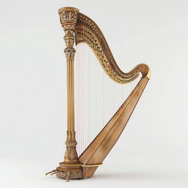 Image of harp isolated on background