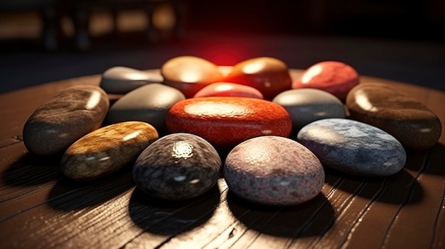 An image of heated stones used in a hot stone massage