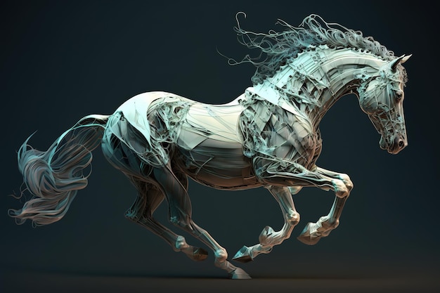 Image of a horse is running gracefully Wildlife Animals Illustration generative AI