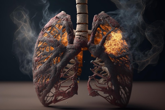 Image of human lungs damaged by tobacco and cigarette smoking tobaccofree day world no tobacco day stop smoking Health kill bad lifestyle