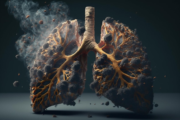 Image of human lungs damaged by tobacco and cigarette smoking tobaccofree day world no tobacco day stop smoking Health kill bad lifestyle