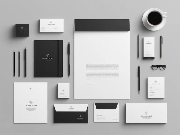 Photo image ideas of stationary set mockup