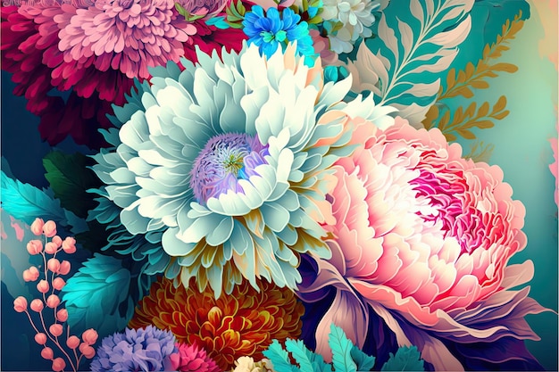 Image of illustration pattern floral and pastel flower background Made by AIArtificial intelligence