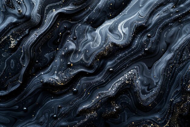 The image is a black and gold swirl with a metallic texture