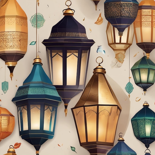 Image Of Islamic Lantern Ramadan Kareem Theme Ramadan Mubarak decoration objects