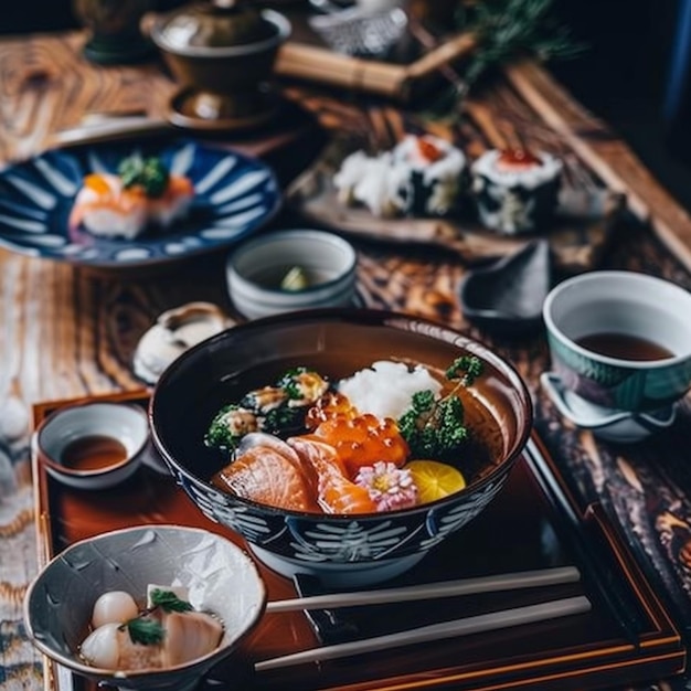 Image of japanese food that kaiseki and good apply for book menu