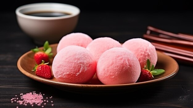 Image of Japanese sweet dessert and good apply for book menu