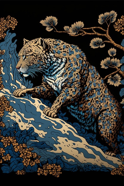 An image of a leopard in the wild generative ai