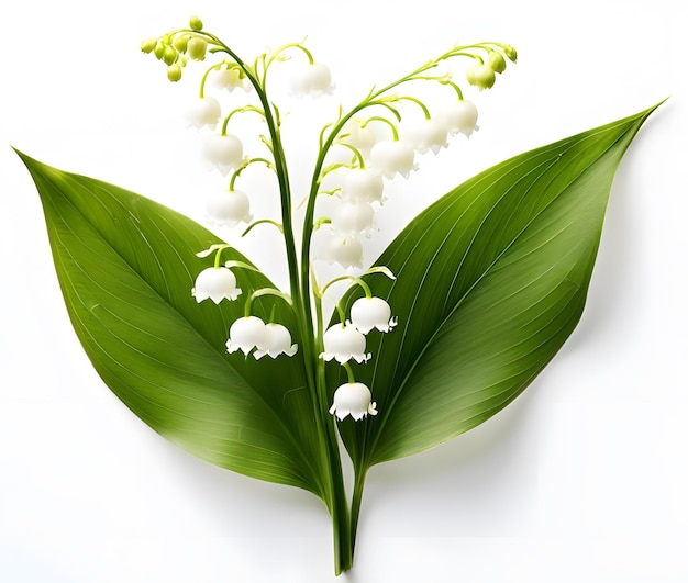 Image of lily of the valley flower on white background