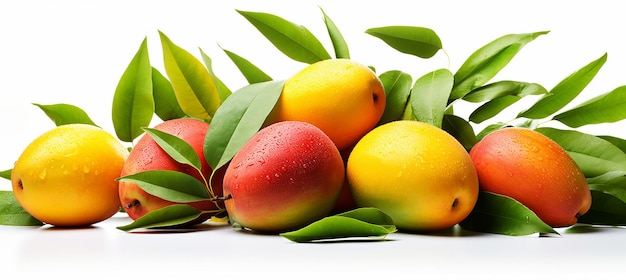 image of mango with leaves on white background mango advertisement