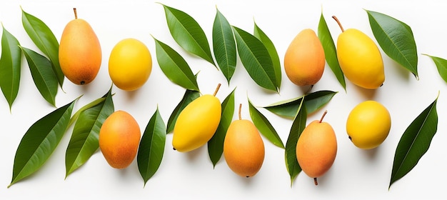 image of mango with leaves on white background mango advertisement