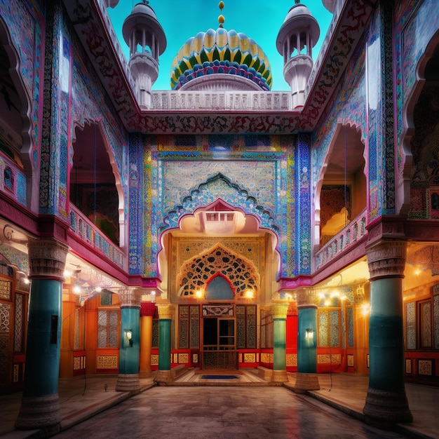 image of a mosque decorated for eid ornate majestic