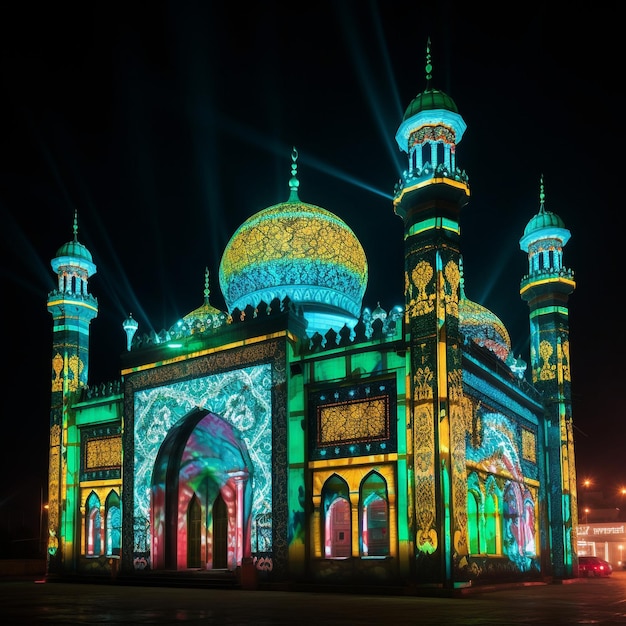 image of a mosque decorated for eid ornate majestic