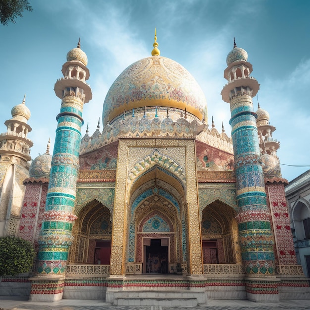 image of a mosque decorated for eid ornate majestic