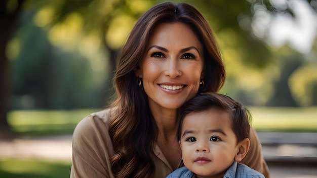 An image of mother with her son on mother day