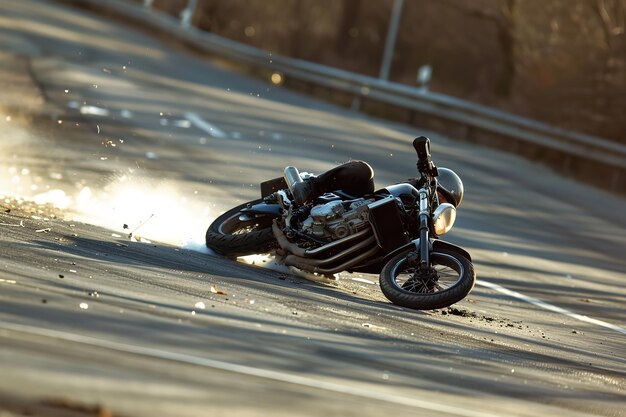 Image of a motorcycle collision Day accident involving motorcycles generative AI