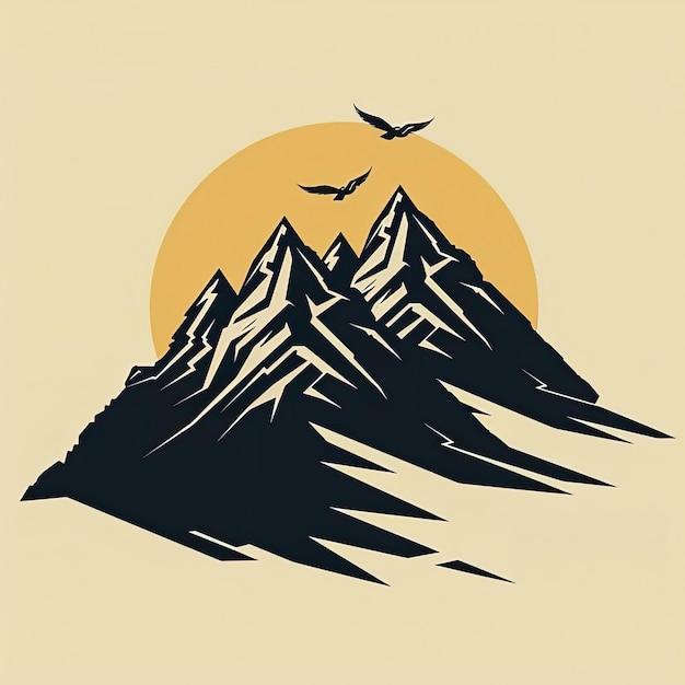 Photo an image of a mountain with a bird flying over it